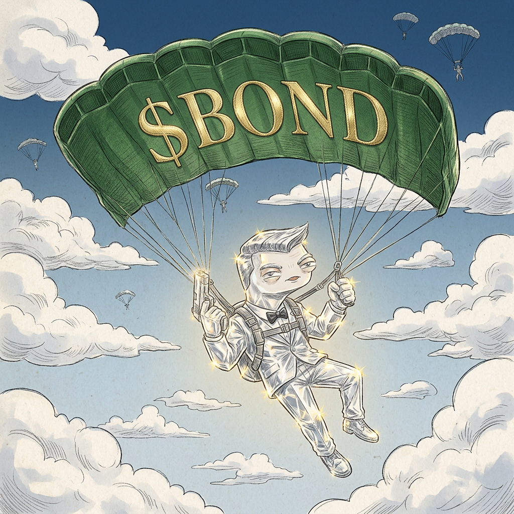Parachute Drop — $BOND meme artwork