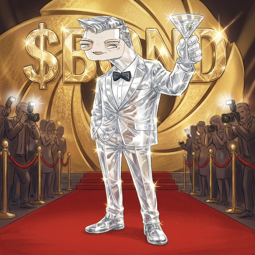 Red Carpet Toast — $BOND meme artwork